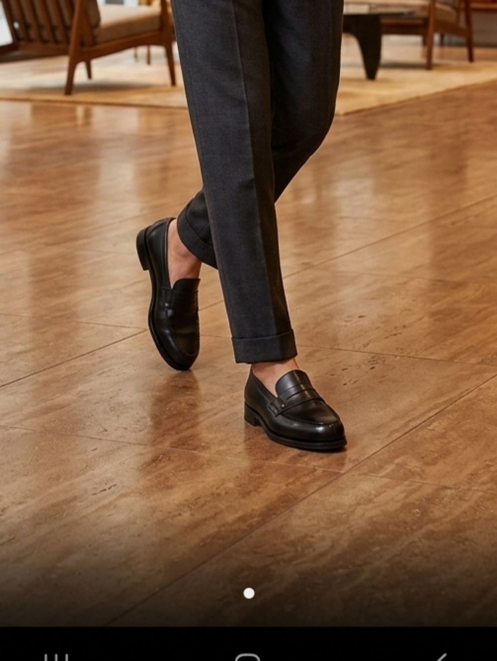 Classic J.M Weston Black Penny Loafers